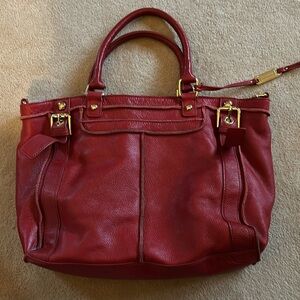 Steven madden leather handbag RED soft pebbled texture. Roomy inside .